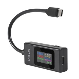 YFFSFDC USB Voltage Current Checker, USB C Tester, Color Screen, Bi-Directional, Current, Voltage, Temperature, Electricity Time, Capacity, Impedance, etc. 4-30V/0-6.5A, Quick Charge QC2.0, 3.0 USB