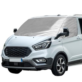 Car Windscreen Cover Replacement for Ford Transit Custom 2012-2022, Weatherproof Windscreen Wrap Cover, Foldable Windscreen Cover, Waterproof Sun Protection, Thermal Mats