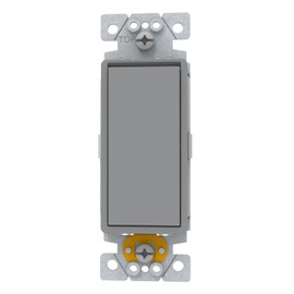 Square D by Schneider Electric X-Series 1 Way Rocker Light Switch, Single Pole Light Switch, Modular Design for Easy Color Upgrades, 1 Gang, 20 Amp, 120/277V, UL Listed, Grey (SQR14201GY)