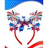 Dolkoic 4th of July Headband for Women Girls Red White