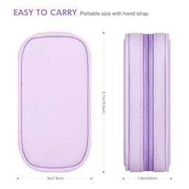 Teircno Tampon Holder for Purse, Portable Period Bag with Handle,Travel Pads Tampons Pouch, Pu Leather Small Tampon Organizer Case for Feminine Products, Waterproof Period Bags for Women