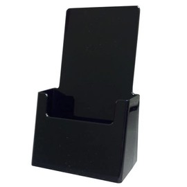 YOUNISALE 4" Wide Tri-Fold Booklet / Brochure / Sign / Menu Holder, Counter Top, Table Top Organizer (Pack of 1, Black)