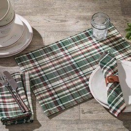 Park Designs Roycroft Green Plaid Napkin Set of 4