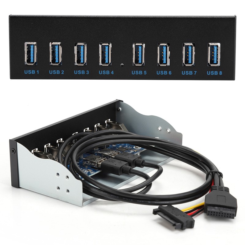 USB3.0 19PIN 8 Ports Hub Optical Drive Extension Front Panel