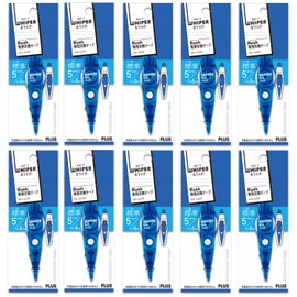 Plus 43448 x 10 Correction Tape, WhiteRush Replacement Tape, 0.2 inches (5 mm), Blue, Pack of 10