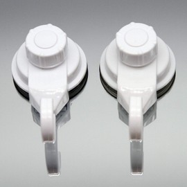 EVIDECO Strong Hold Vacuum Suction Cup Hooks Shower-Kitchen Walls Organizer Loofah Set of 2 White (White)