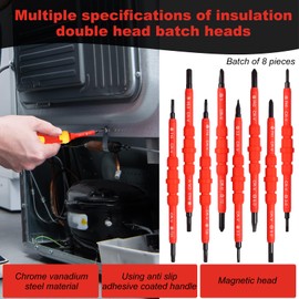 Insulated Screwdriver Set Portable Electrician Screwdriver Set with Magnetic Tip Chrome Vanadium Steel Electrician Repair Tool for...(Orange -yellow,10)