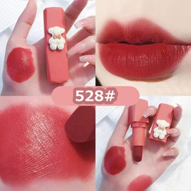 HENGFANG Bear Matte Lipstick Velvet Soft Mist 3.8g Lipstick (528#)