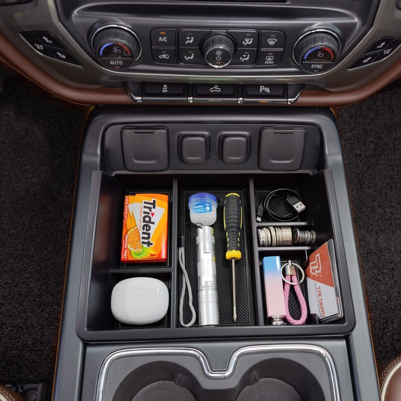 TACOBRO Full Center Console Organizer Compatible with 2014-2018 Sierra 1500