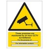 V Safety Warning Security - Monitored By 24 CCTV For
