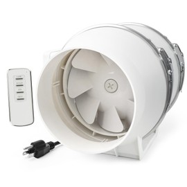 Voltset 6 Inch Duct Fan, Inline Ventilation Exhaust Fan with Remote Control, 390 CFM Duct Intake High Efficiency Air Fan for Vent Bathroom, Kitchen, Grow Tent, Hydroponics, 3D Printer