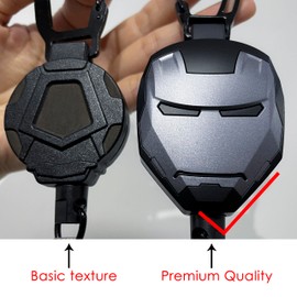 CXIBIKL Retractable Keychain, Badge Reel Keyring Keychain for Men Gifts, Heavy Duty Carabiner Badge Holder, Tactical ID Badge Reel with 29.5” Steel Retractable Cord, 8.0 oz 1-pack