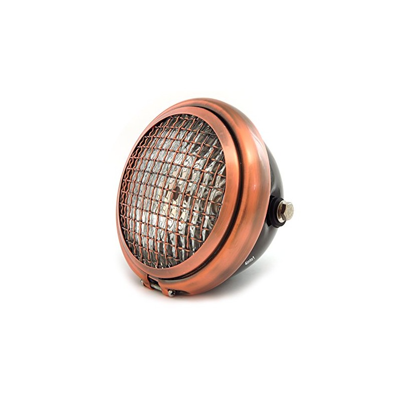 5.75" Bullet Side Mount Halogen Motorcycle Headlight w/Grill - Gloss