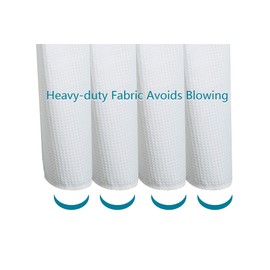 Utopia Alley Waffle Weave Shower Curtain - Clawfoot Tub Shower Surround Curtain, Washable & Weighted Shower Curtain Or Tub Curtain for Wrap Around Curtain Rods - with 36 Hooks Set, 180 x 70 (White)