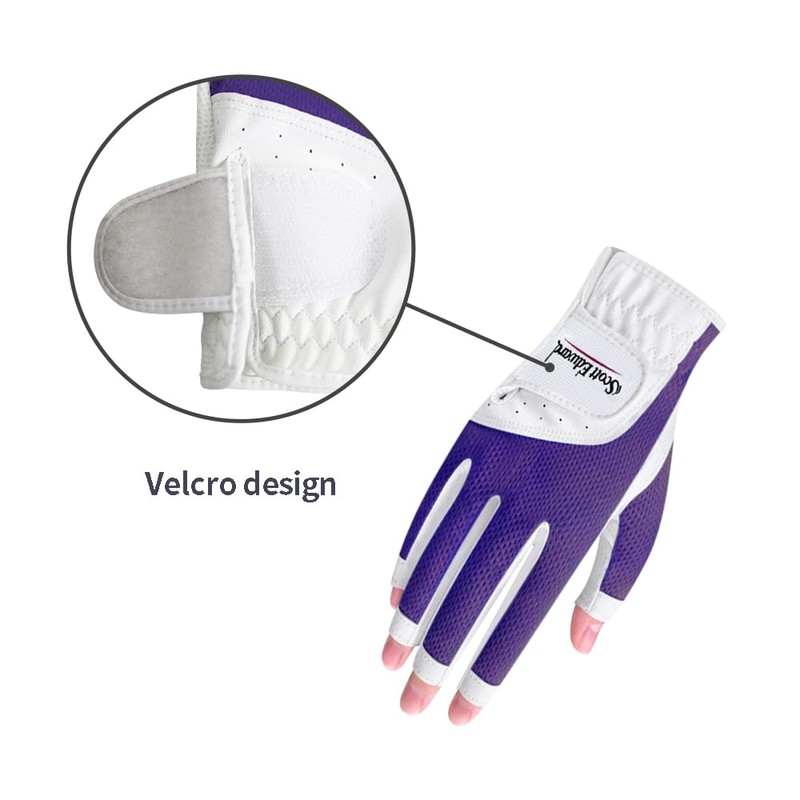 Scott Edward 1 Pair Open-finger Women's Golf Gloves 2 Pack