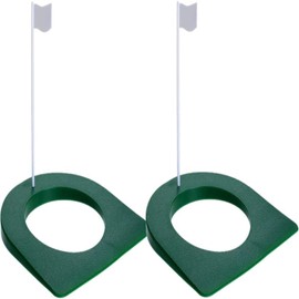 WADY 2pcs Golf Putting, Golfs Practice Hole,Golf Putting Cup and Flag, All Direction Putt Training Hole Putt Training Aid for Kids Men Garage Office Home (2)