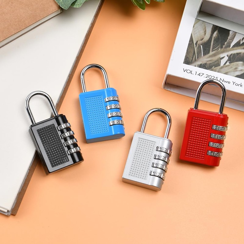 Flintronic Luggage Locks, 4Packs Combination Padlocks, 4-Digit Security Padlocks, Small