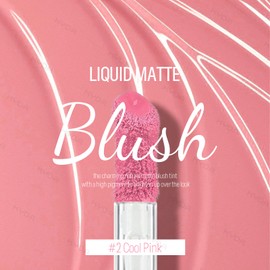 KYDA Liquid Blush, Matte Tinted for Cheeks, Lasting Dewy Cheek, Soft Creamy Blush, Blendable Lightweight, Buildable Matte Coverage, Cool Pink