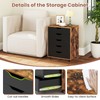 POWERSTONE 5 Drawers Chest Wood Storage Cabinets with Locking Wheels