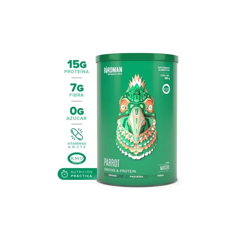 Suplemento en polvo Birdman Proteínas de Parrot sabor matcha x