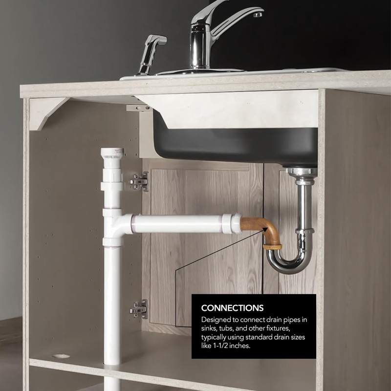 Highcraft 1-1/2” x 18” Waste Arm with Slip Joint Connection