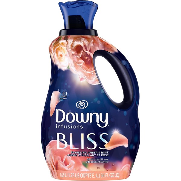 Downy Infusions Laundry Fabric Softener Liquid, Bliss, Sparkling Amber & Rose, 56 Fl Oz