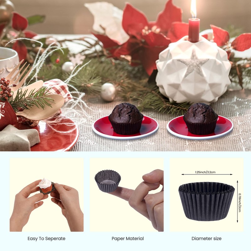 NUOMI 1 Inch Super Mini Paper Baking Cups Cupcake Liners