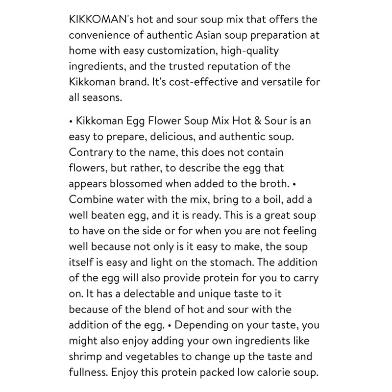 Kikkoman New Kikkoman Egg Flower Hot & Sour Soup muckbang