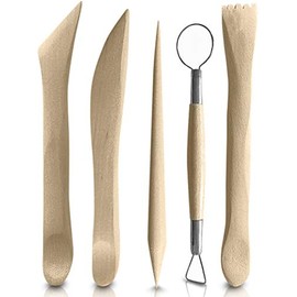 Zittop Polymer Clay Sculpting Tools Set - 5 Pcs Pottery Tool Kit - Ceramic Pottery & Clay Ribbon Wood Modeling Tools Kit (5 Pack)