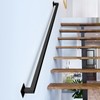 2FT Black Iron Hand Railing, Sturdy Safety Staircase Handrails Wall