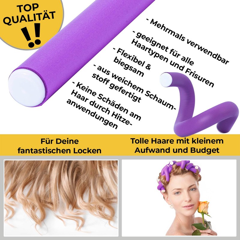 Neuhall Papilotten Hair Rollers Purple 24 Pieces Length 250 mm