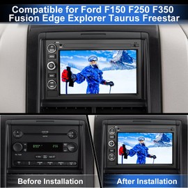 Android 13 Car Radio (2G+64G) Compatible for Ford F150 F250 F350 Fusion Edge Explorer Taurus Freestar, Car Stereo Audio with Wireless CarPlay/Android Auto SWC GPS WiFi Bluetooth FM RDS DSP