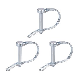 DTGN 6mm x 40mm (DXL) Shaft Locking Pin - 3Pack - Good for Farm Trailers Lawn - Carbon Steel Round Trailer Coupler Pin W/Ear - Silver Tone