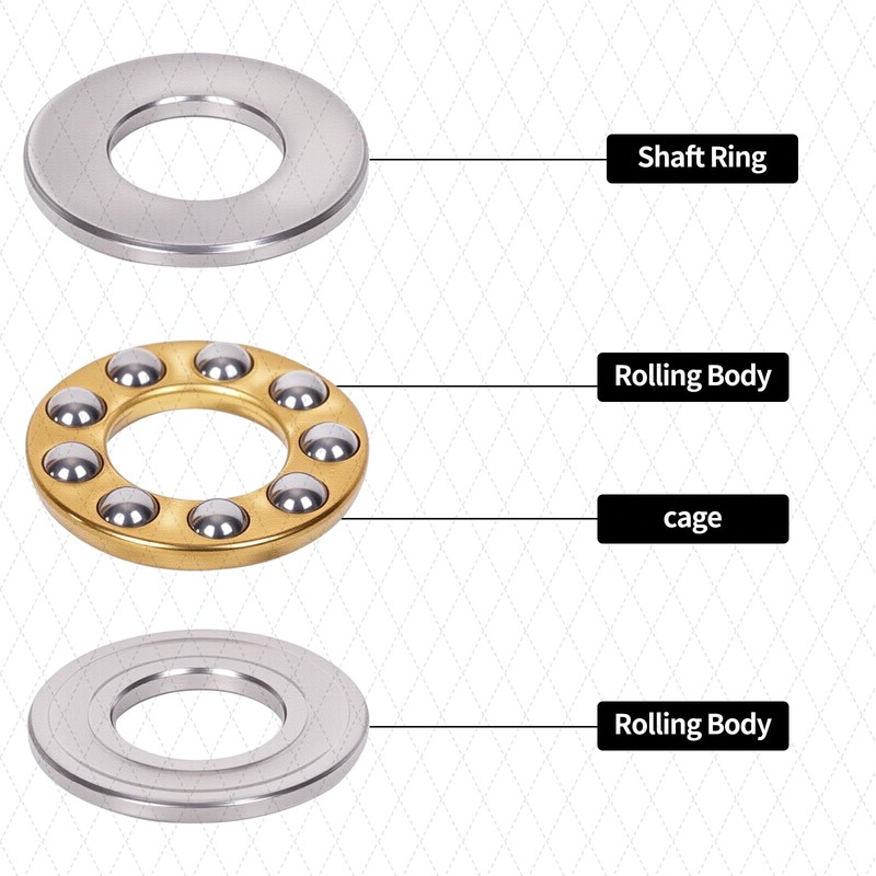 10pcs F8-16M Thrust Ball Bearings, Miniature Plane Axial Ball Bearing