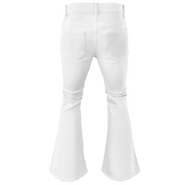 70s Disco Pants for Men,Mens Bell Bottom Jeans Pants,60s 70s Bell Bottoms Vintage Denim Pants Jeans for Men White