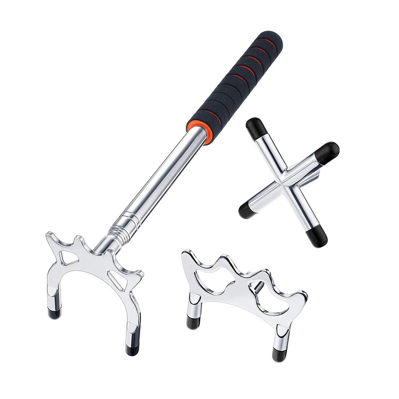 Retractable Billiards Pool Cue Stick Bridge with Removable Bridge Head