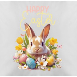 Cushion Cover – Easter Decoration – Happy Easter Bunny Easter Eggs Easter Nest Easter Surprise – 50 x 50 cm – Grey – Cushion Covers Easter Cushion Easter Bunny Easter Gifts Easter Gifts Easter Gift