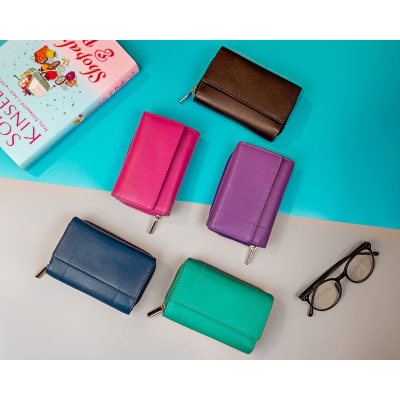 Woodland Leathers Purses for Women, Real Leather RFID Protection Small