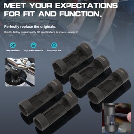 FanPaYY Nuts Socket Suspension Strut Socket Tool Shock Absorber Installation Tool, 12 Point 1/2 Drive, 18mm, 19mm, 21mm, 22mm, 24mm, Hex Key 6496 VM Number 3353-5pcs