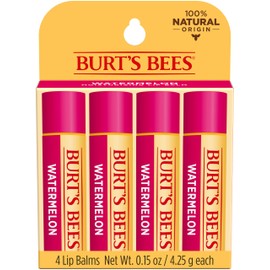 Burt's Bees 100% Natural Origin Moisturising Lip Balm, Watermelon, 4 Tubes