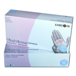 Premium Quality Vinyl Gloves - Pack of 100 - Powder Free, Non Sterile, Can Be Worn On Both Sides - Transparent (M)