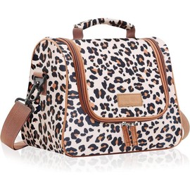 Insulated Lunch Bag Fashionable Cooler Tote Reusable Lunch Box Container with Shoulder Strap for Work Picnic or Travel (M-leopard) - Color: M-leopard