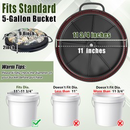 GJL 5 Gallon Bucket Seat Lid, 360 Degree Swivel Memory Foam Bucket Seat Cushion with Padded Top for Hunting, Fishing, Camping, Gardening and Baseball Training, Fits Standard 11"-11 3/4" Bucket