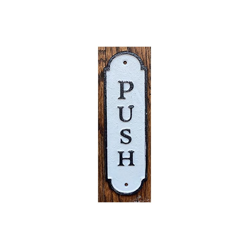 Set Push Pull Door Sign - Push Pull Antique Look