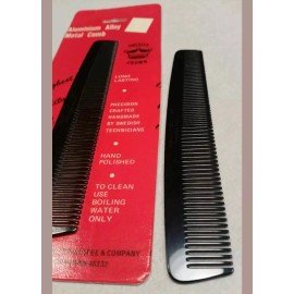 Vintage Swedish Crown Metal Aluminum Comb Black #625 Sweden Barber Beautician