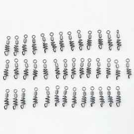 LEXOR Cork Screw, Sarkan, Lock, Rolling, Direct Connection, Swivel, Swivel, Snap, Stainless Steel, For Fishing, 10#, Set of 40