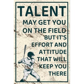 Baseball Decor Motivational Quote Baseball Metal Poster Vintage Baseball Gifts For Boys Room Bar Office 8x12 Inch