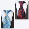 WHITE FANG NC018 Men's Necktie, Floral Pattern, Solid Suit, Business,