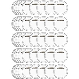 BUYGOO 50Pack 2.4 inch Clear Button Pins Make Your Own Buttons Picture Button Pin Acrylic Design Butto n Badge Clear Picture Buttons Badges Kit for DIY Crafts