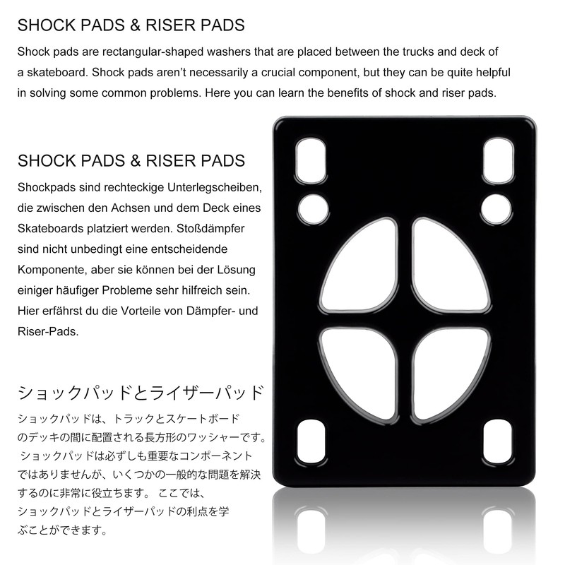 BYBAIZ Skateboard Risers, Skateboard Shock Pads, More Durable and Elastic